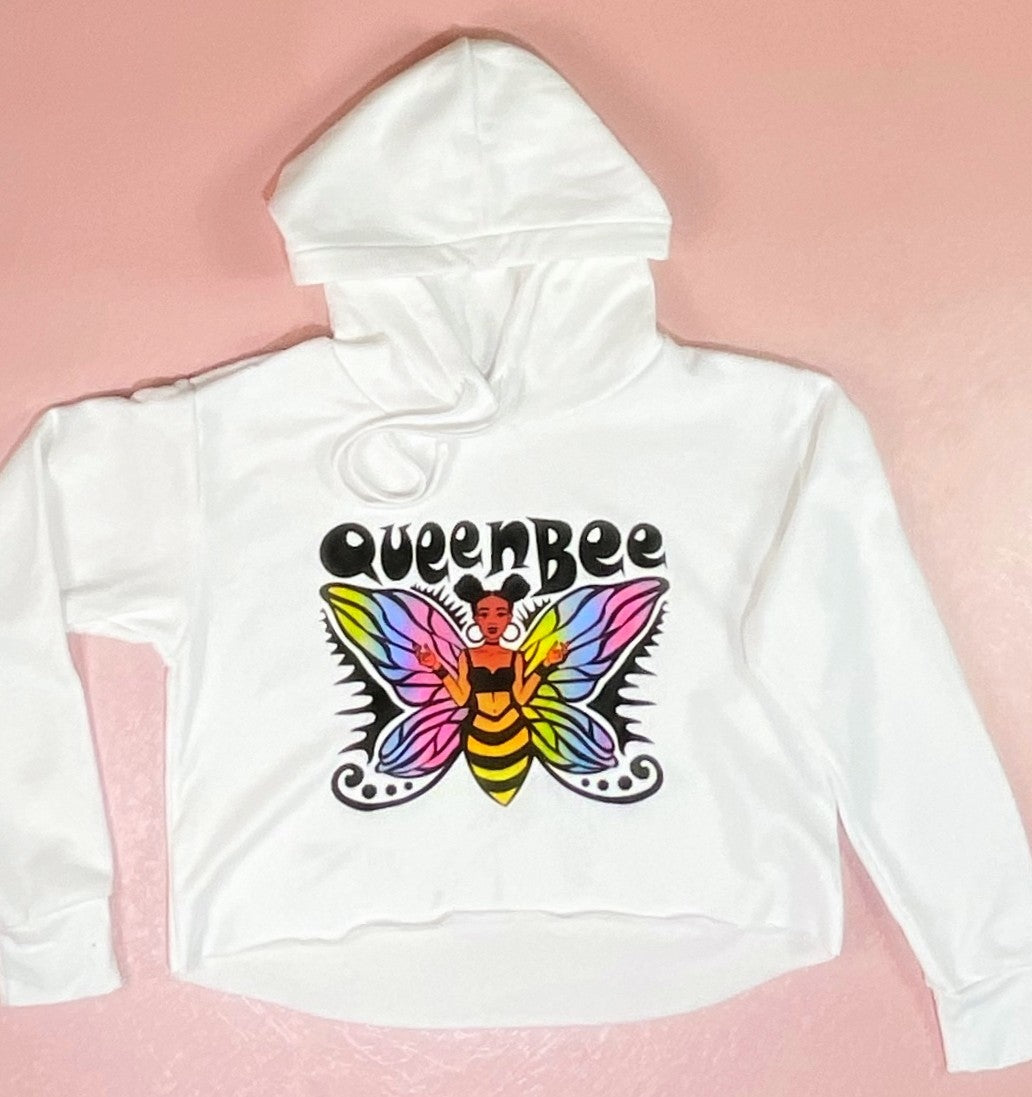 Cropped Hoodie-Queen Bee